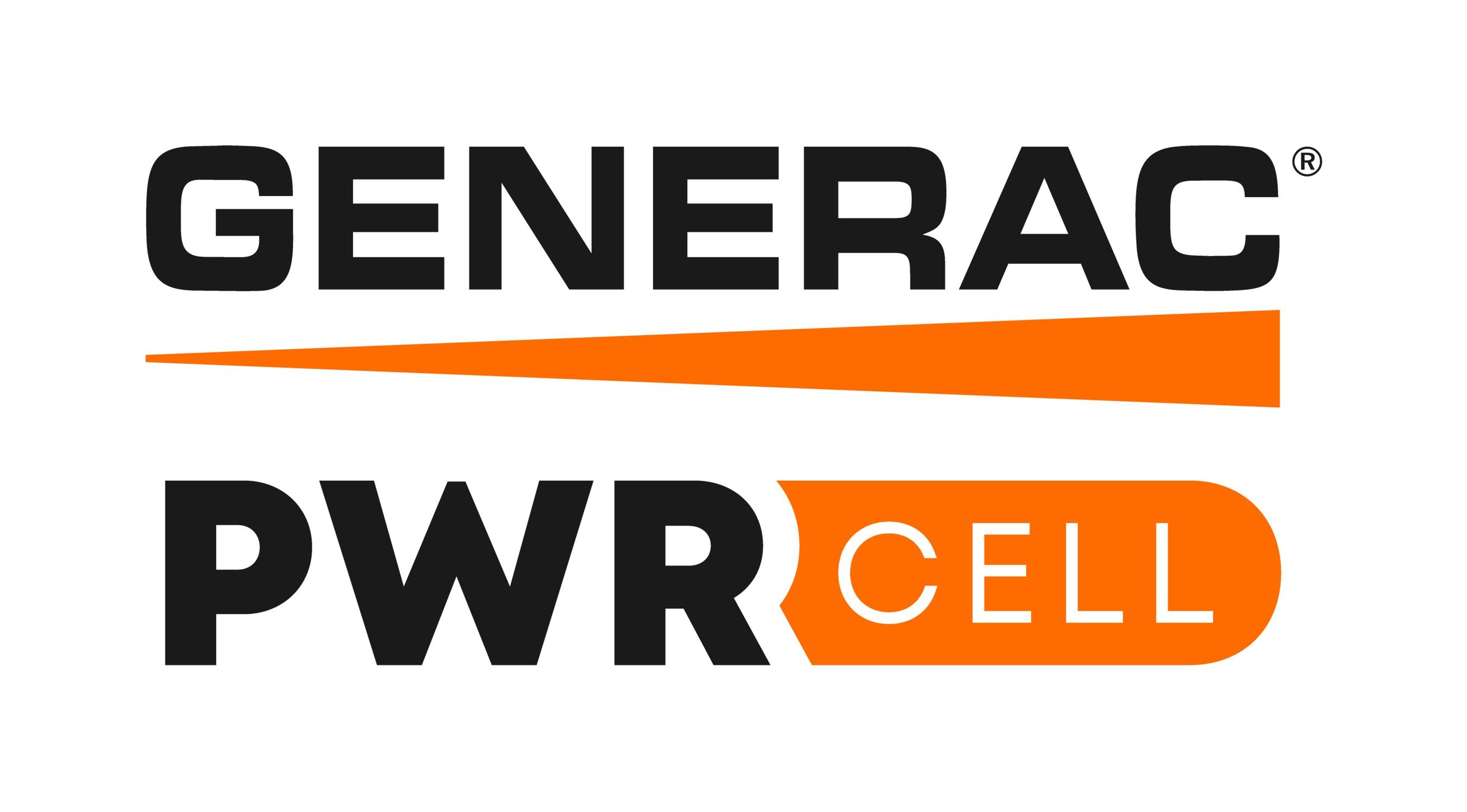 The Generac PWRcell logo features bold black letters with an orange accent, signifying renewable energy solutions.