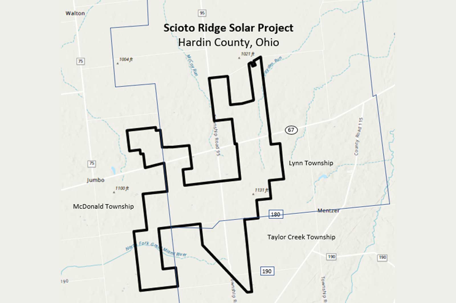 Scioto Ridge Solar detailed project map | RWE